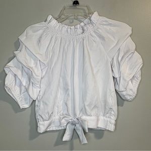 Habitual Kids Gathered Sleeves White Blouse Size 10